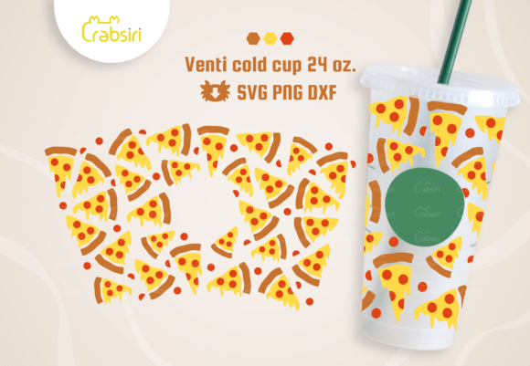 Cheese Pizza Venti Cold Cup 24oz SVG