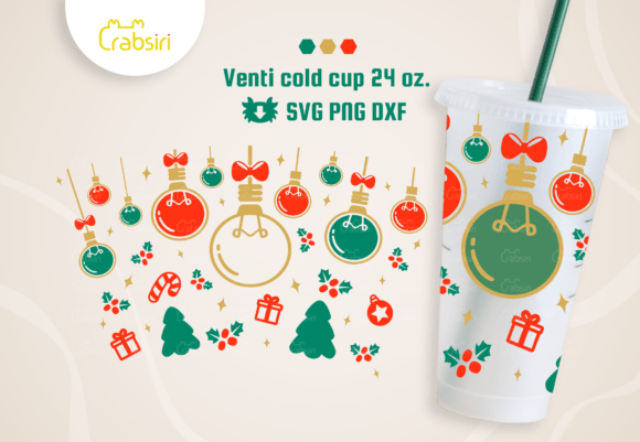 Christmas Light Venti Cold Cup 24oz SVG