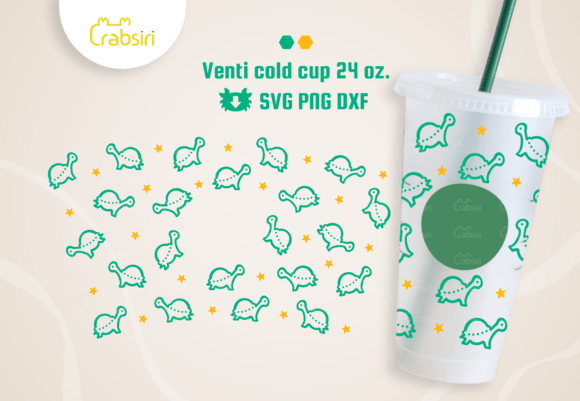 Cute Sea Turtle Venti Cold Cup 24oz SVG