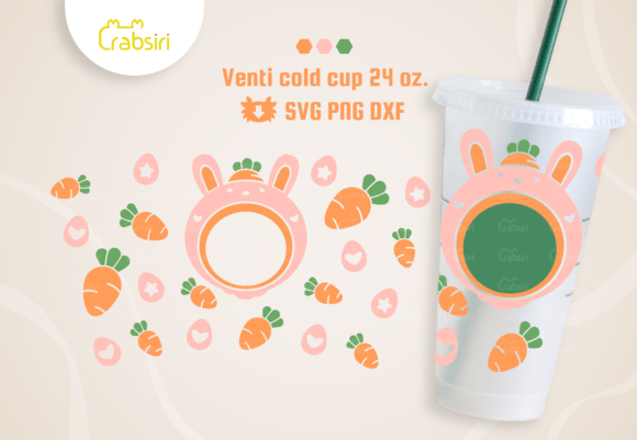 Easter Rabbit Venti Cold Cup 24oz SVG