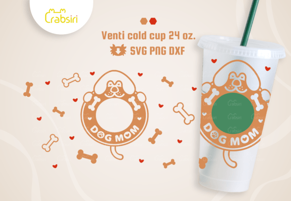 Embroidery Design Review: Dog Mom Venti Cold Cup 24oz SVG