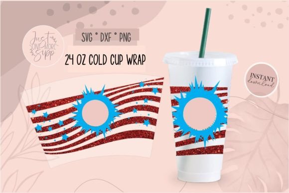 Firework Stars Cup Wrap Svg