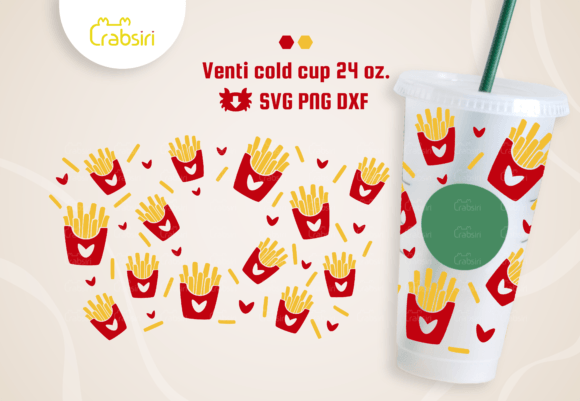 French Fries Venti Cold Cup 24oz SVG