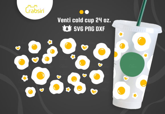 Fried Egg Venti Cold Cup 24oz SVG
