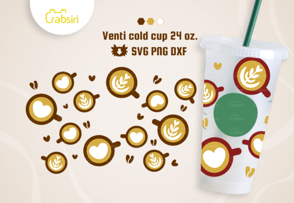 Latte Venti Cold Cup 24oz SVG