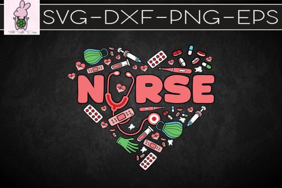Nurse Hear Shape Valentine Doodle