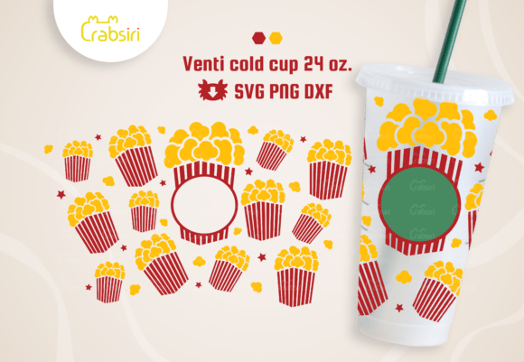 Popcorn Venti Cold Cup 24oz SVG
