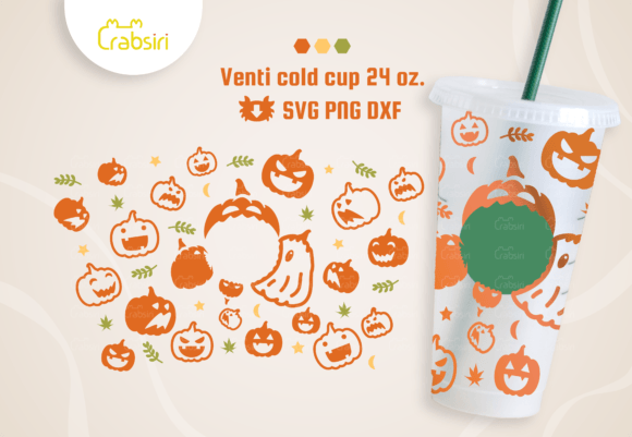 Pumpkin Hungry Venti Cold Cup 24oz SVG