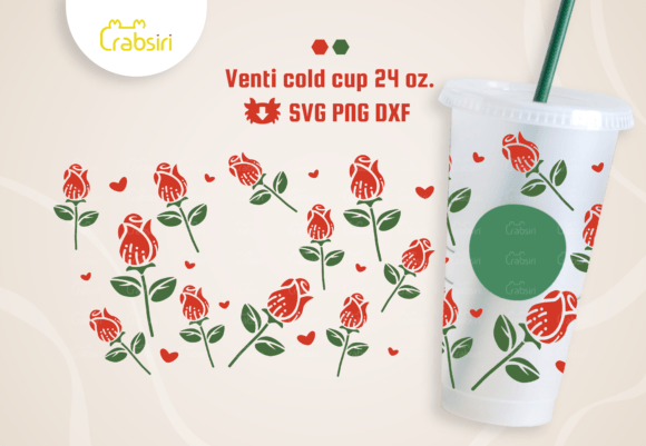 Rose Venti Cold Cup 24oz SVG