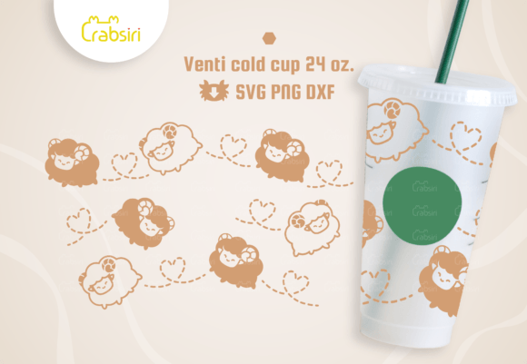 Sheep Venti Cold Cup 24oz SVG