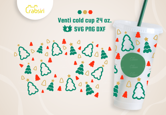 Simple Christmas Tree Cold Cup 24oz SVG