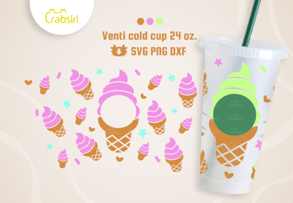 Soft Serve Ice Cream Cold Cup 24oz SVG