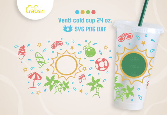 Summer Venti Cold Cup 24oz SVG