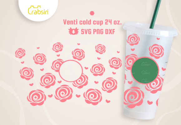 Sweet Rose Venti Cold Cup 24oz SVG