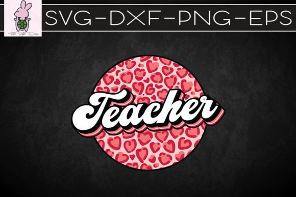 Teacher Retro Leopard Valentine