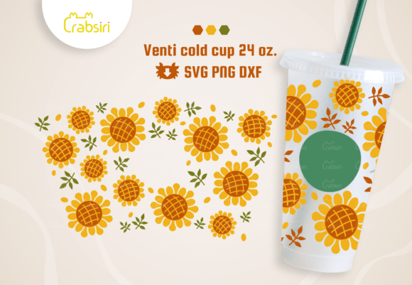 Testing the Sunflower Venti Cold Cup 24oz SVG