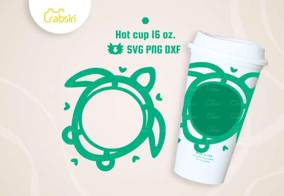 Turtle Hot Cup 16oz SVG
