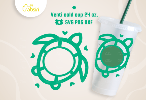 Turtle Venti Cold Cup 24oz SVG
