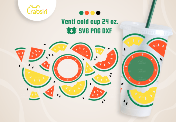 Watermelon Venti Cold Cup 24oz SVG